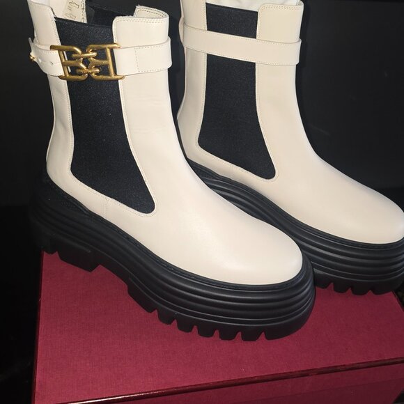 Bally Cream leather platform boots - Picture 4 of 4